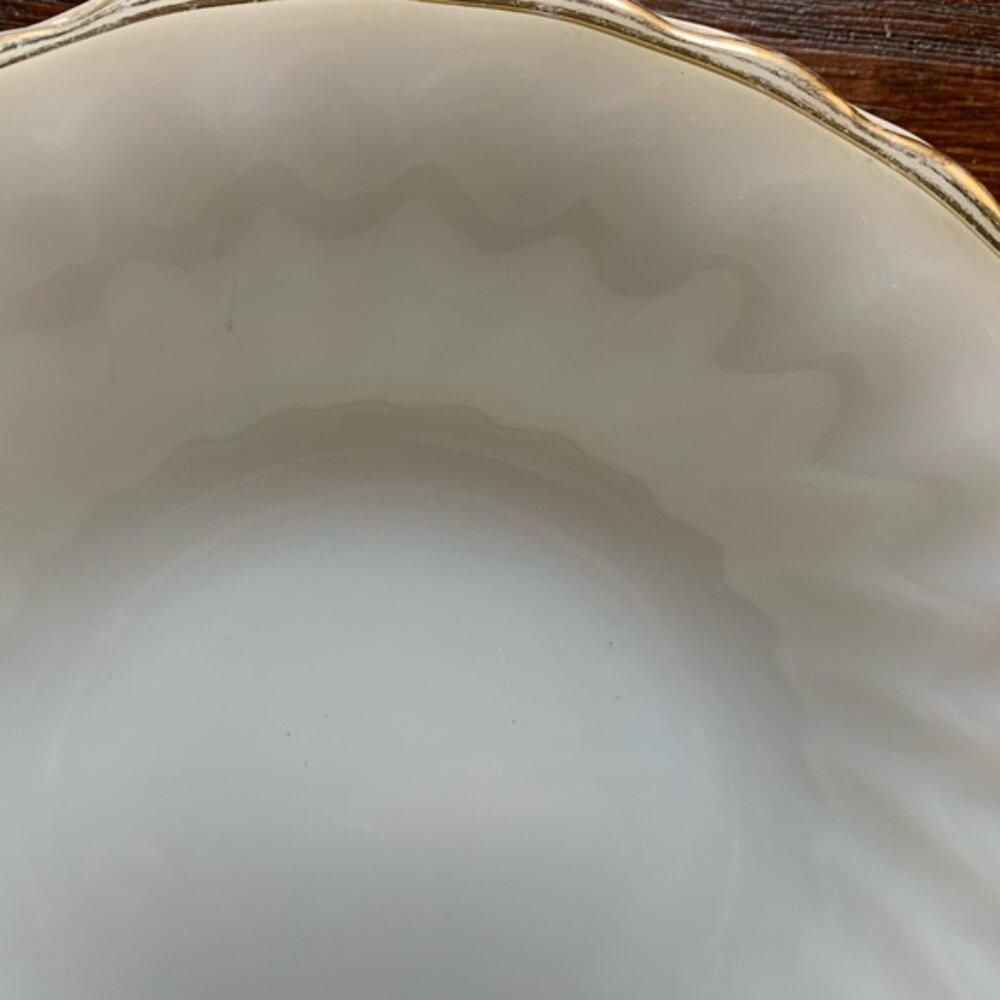 Vintage Anchor Hocking Fire-king Three 3 Milk Glass Bowls 1960s - Picture 3 of 5